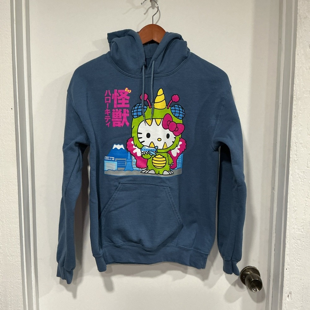 Hello Kitty By Sanrio Hoodie Sweatshirt, Women's Small, Blue
